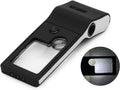3X & 10X & 55X Jewelers Loupe, Pocket Handheld Magnifying Glass with Light | Plastic, triple lens microscope loupe