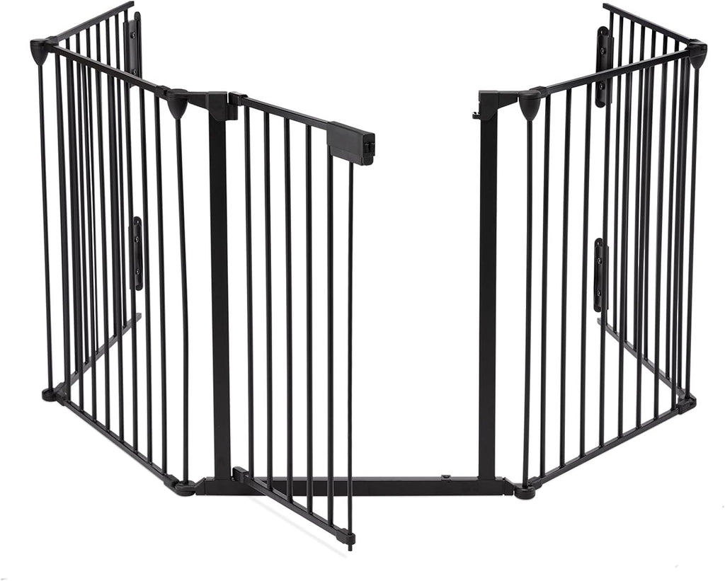 118" Wide Baby Gate Metal Safety Playpen - Fireplace Fence for Toddler/Pet/Dog, Fits 72"- 118" Wide, 5-Panel (30" H