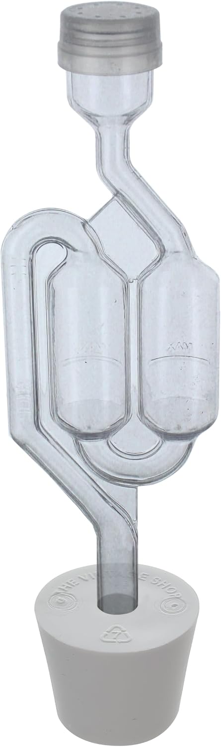 Twin Bubble Airlock with 6.5 Rubber Stopper (Set of 2)
