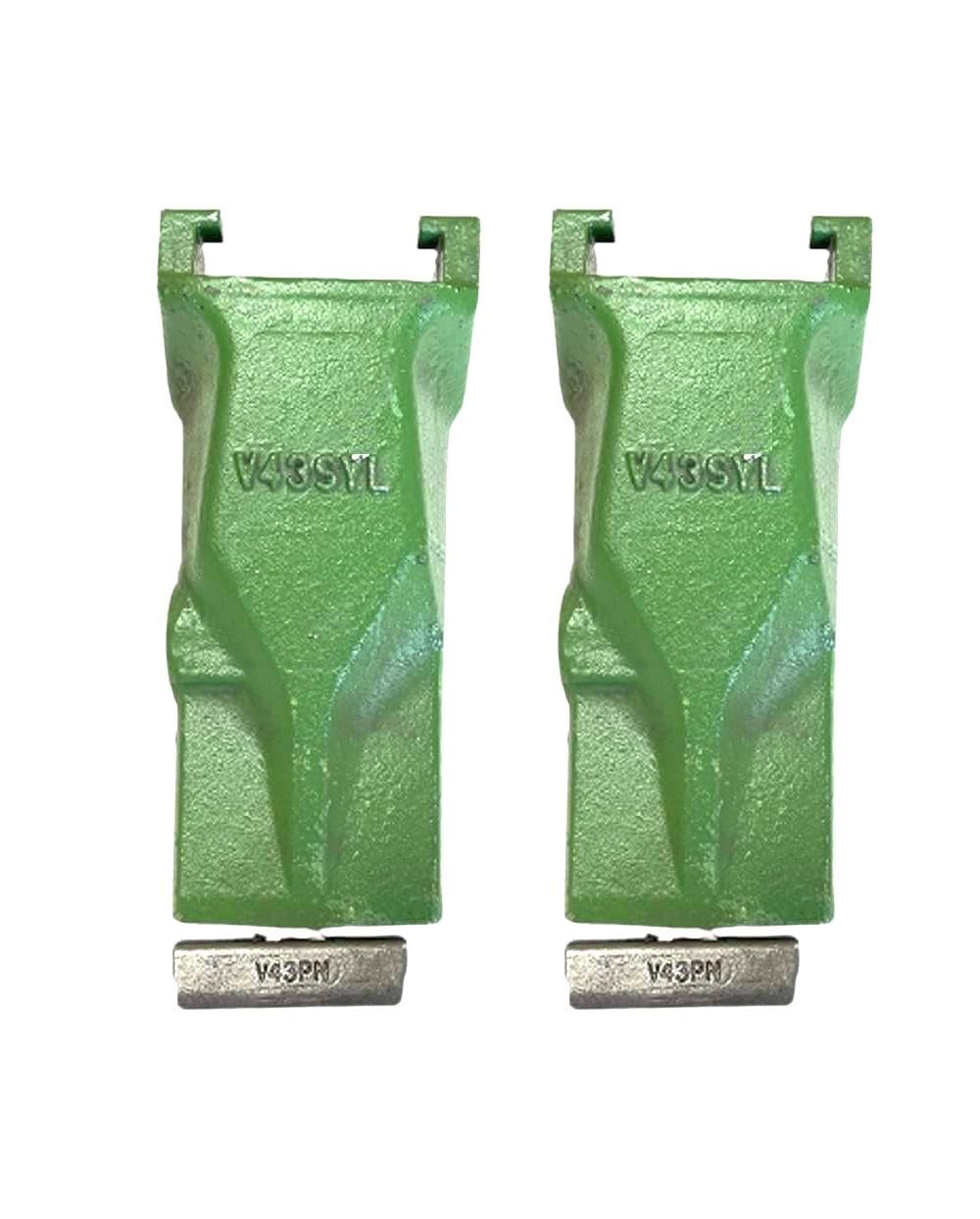 Alessia Cara 2pk Digging Teeth V43SYL, Dirt Bucket Loader Tooth - V43SYL - Fits for V Style V43SYL Bucket Tooth W/Flex PIN (2)
