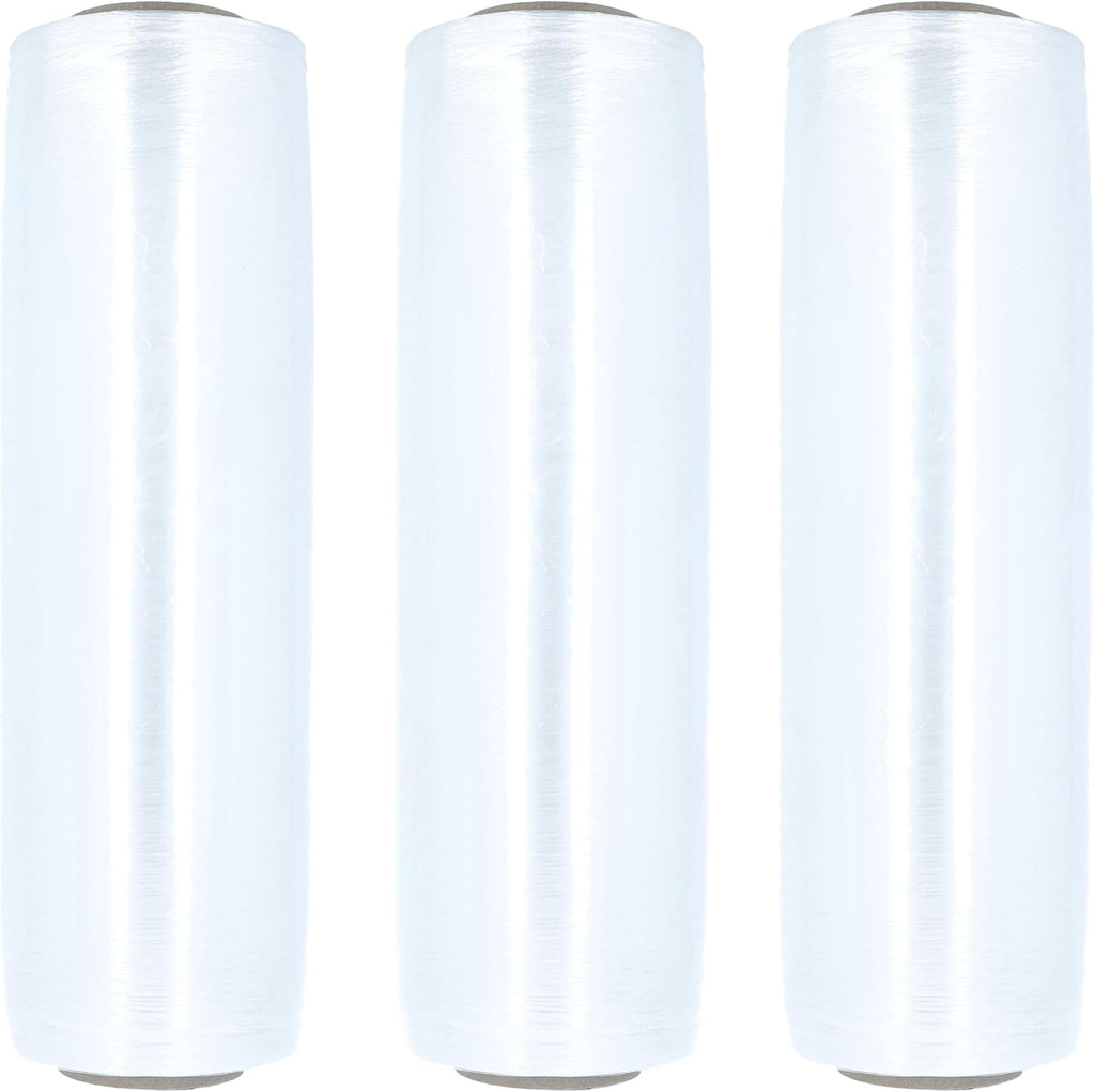 Pre-Stretched Stretch Wrap, 4 Pack, 15 Inch x 1476 Feet, 34 Gauge, Clear, Large Plastic Cling Film for Pallets Moving