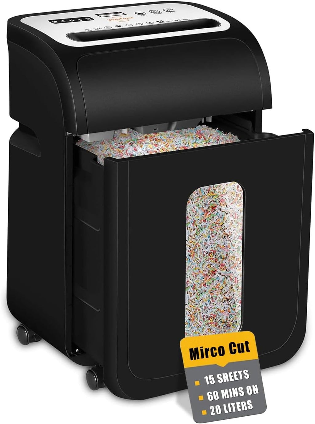 14-Sheet Micro Cut Paper Shredder for Home Office Heavy Duty | Auto-Reverse Anti-Jam, 60-Min Runtime P-4 Security