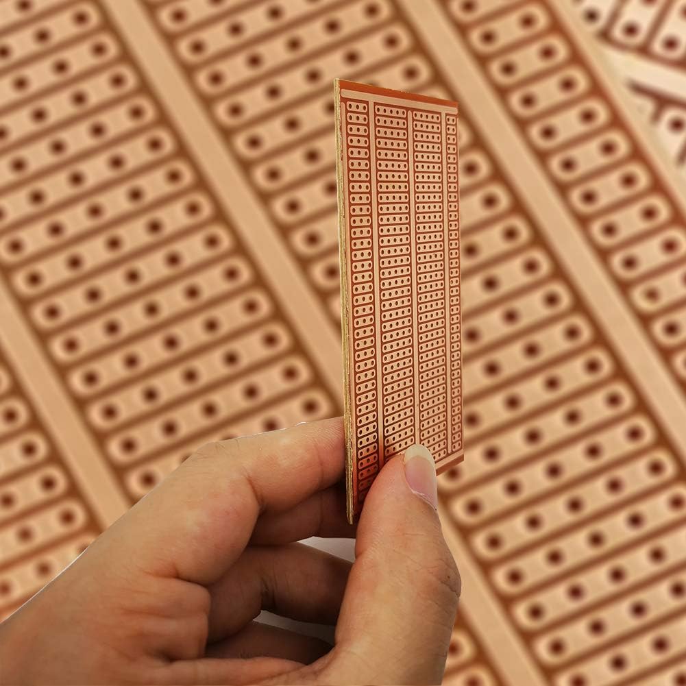 YUNGUI 50X100mm PCB Boards,12Pcs Copper Stripboards Prototype Perfboard for DIY Soldering Electronic Projects