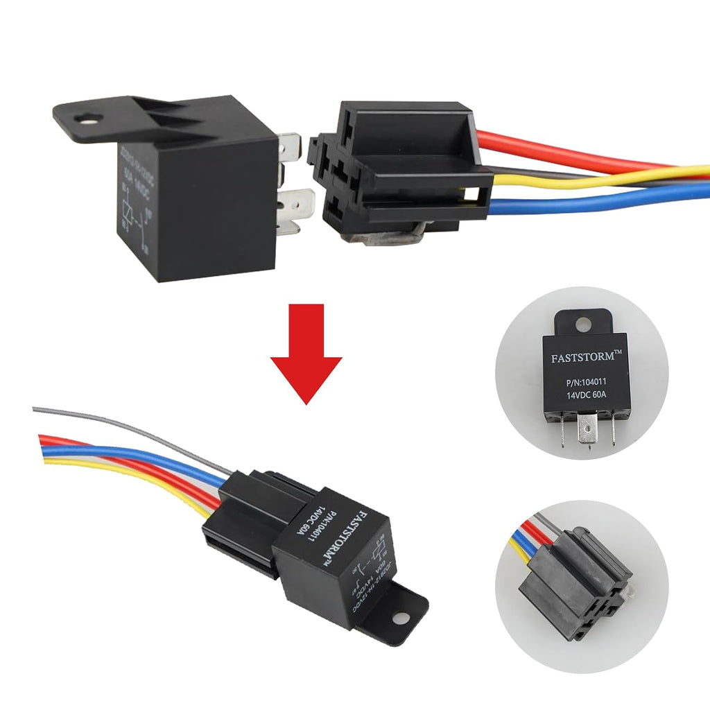 Dual Electric Fan Relay Kit Electric Radiator Fan Kit Temperature Sensor Switch 185 On 175 Off Automotive Wiring Kit