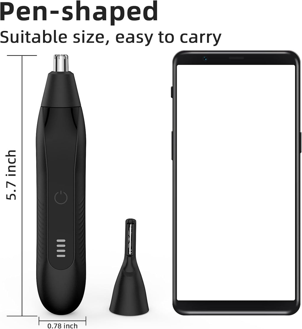 Nose Hair Trimmers for Men,Rechargeable Eyebrow Trimmer 2 in 1 Painless Multifunctional Ear and Nose Hair Trimmer