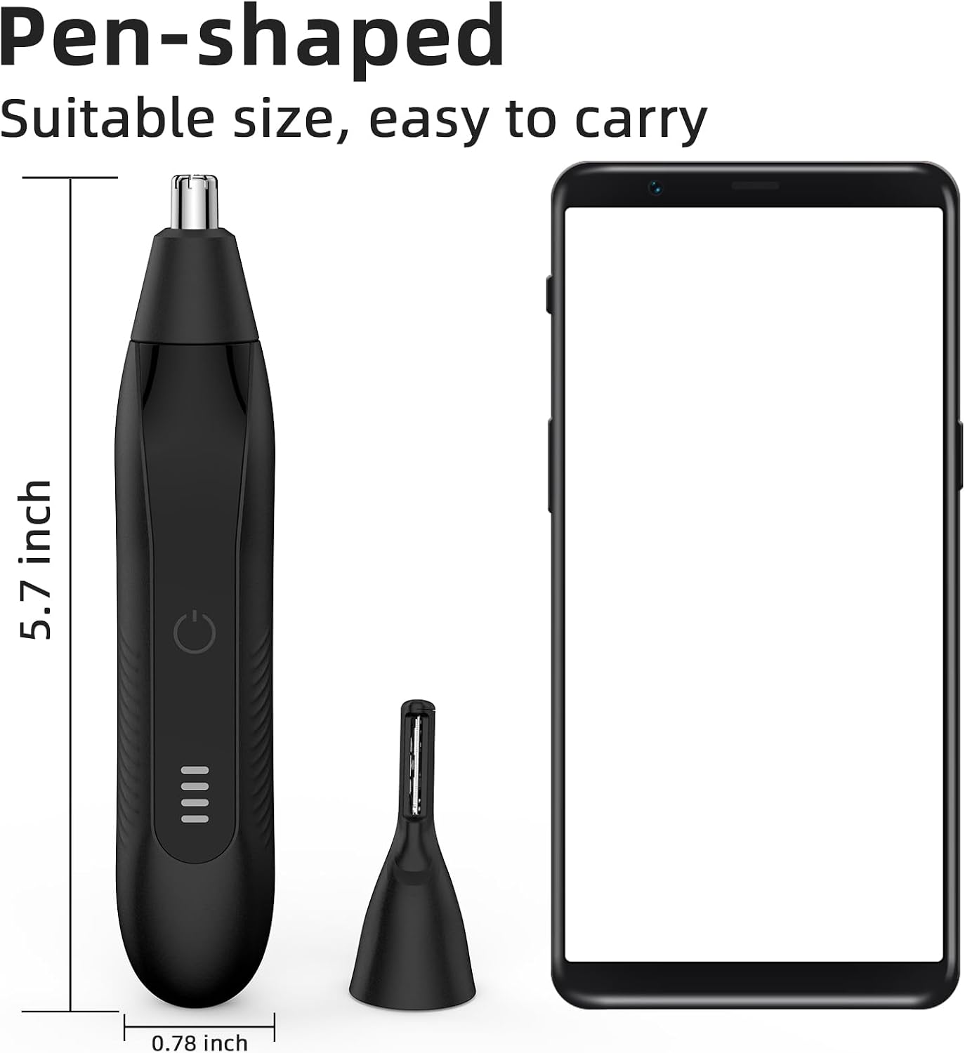 Nose Hair Trimmers for Men,Rechargeable Eyebrow Trimmer 2 in 1 Painless Multifunctional Ear and Nose Hair Trimmer