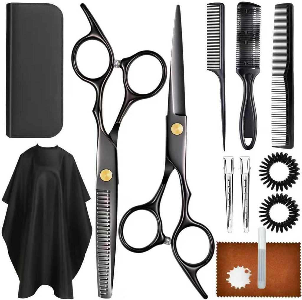 Hair Cutting Scissors Shears Kits, Professional Haircut Scissors Set with Thinning Shears, Stainless Steel Barber