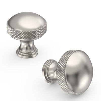 10 Pack Brushed Satin Nickel Kitchen Cabinet Knobs Knurled Cabinet Pulls Hardware Zinc Knobs for Dresser Drawers Pulls