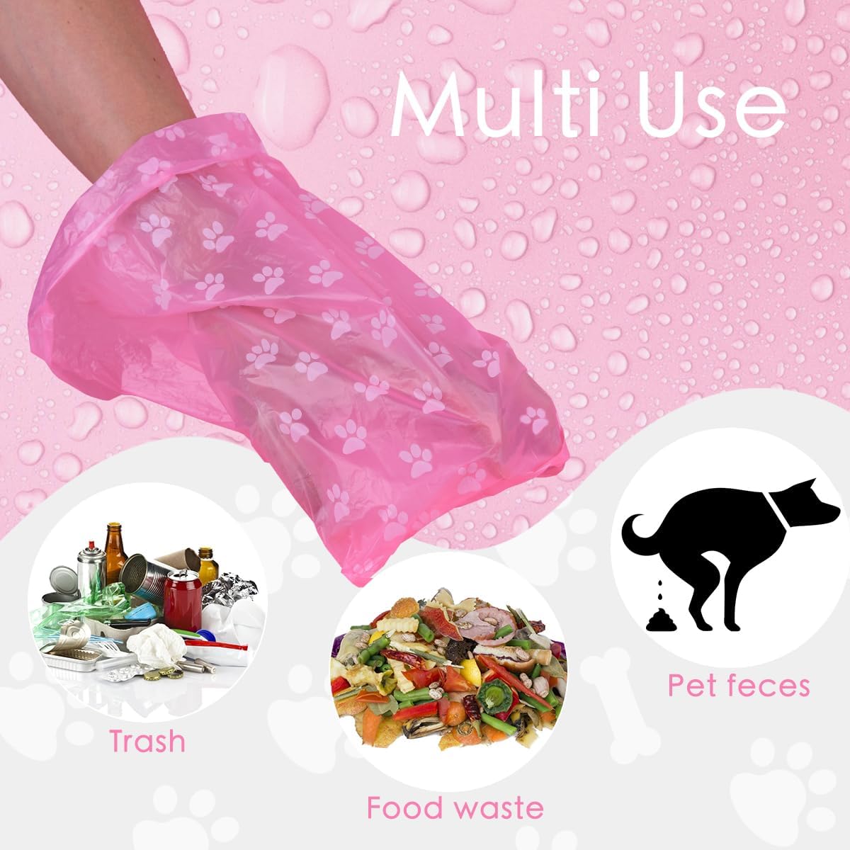 Poop Bags Rolls 256 Count - 9x13 Inches Pink Thickened Leakproof Lavender scent Poo Bags for Dogs, Eco-Friendly Pet