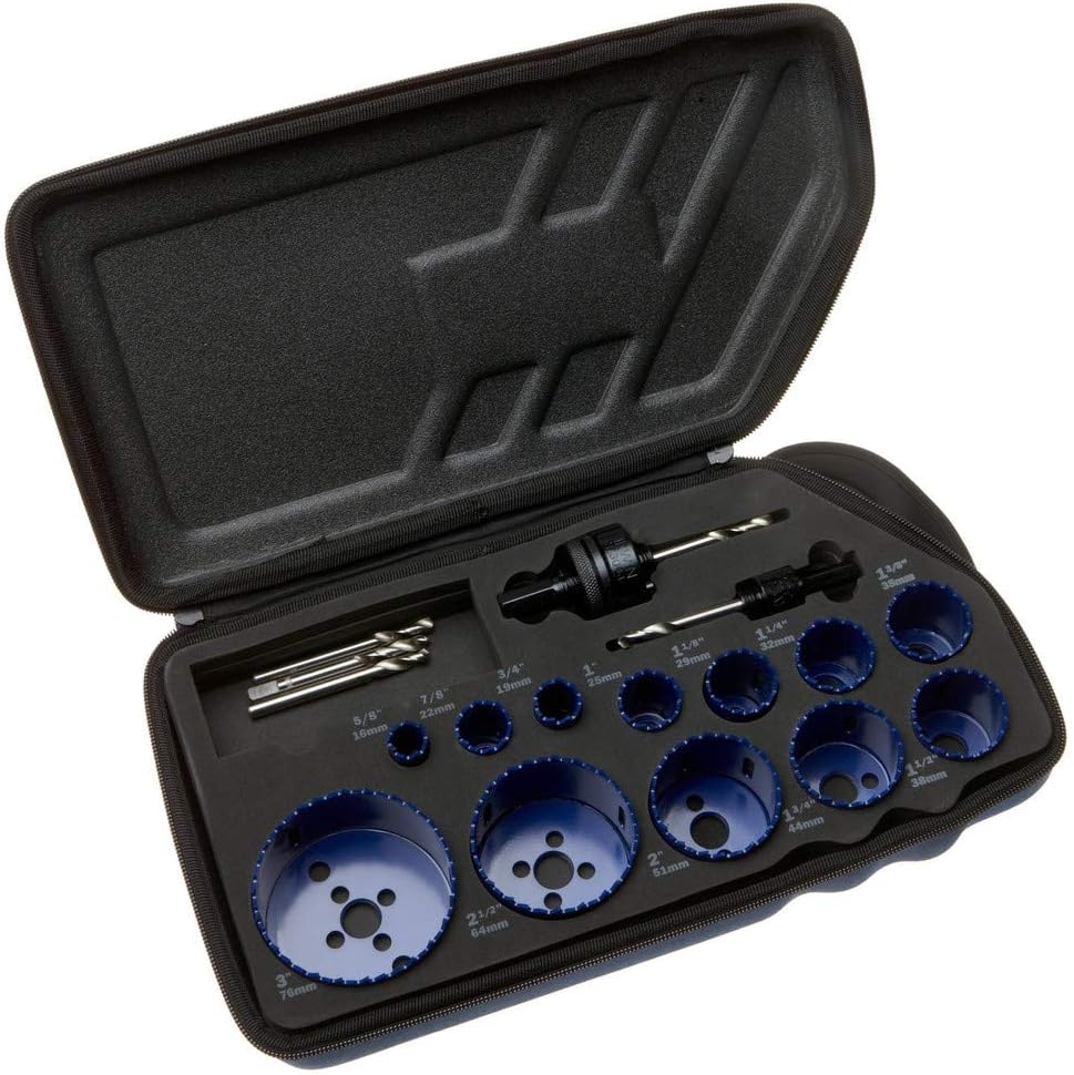 Irwin Tools IRWIN Hole Saw Kit, 17-Piece (3073004), Black