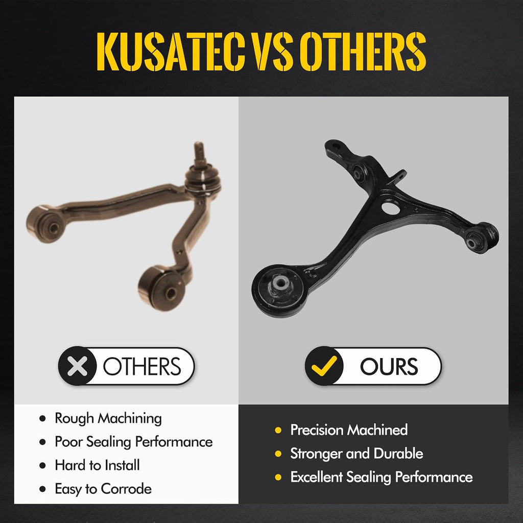 KUSATEC Front Lower Control Arm Fit for 2004-2008 Acura TSX, 2003-2007 Honda Accord w/Ball Joint Assembly; K640290 K640289