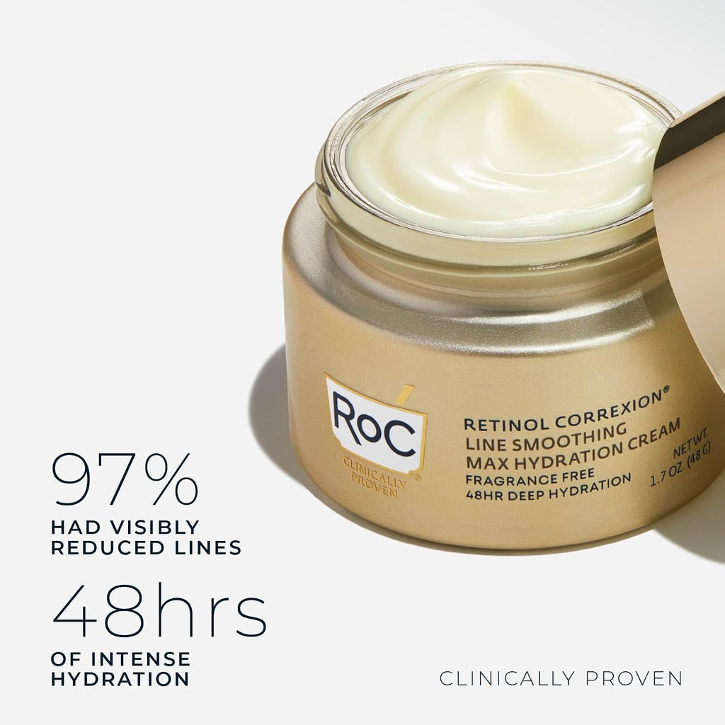 Retinol Correxion Max Hydration Anti-Aging Daily Face Moisturizer with Hyaluronic Acid, Fragrance-Free, Oil Free Skin