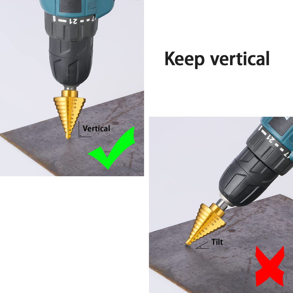 IRONANT 1/4" to 1-3/8" Titanium HSS Step Drill Bit for Metal Unibit