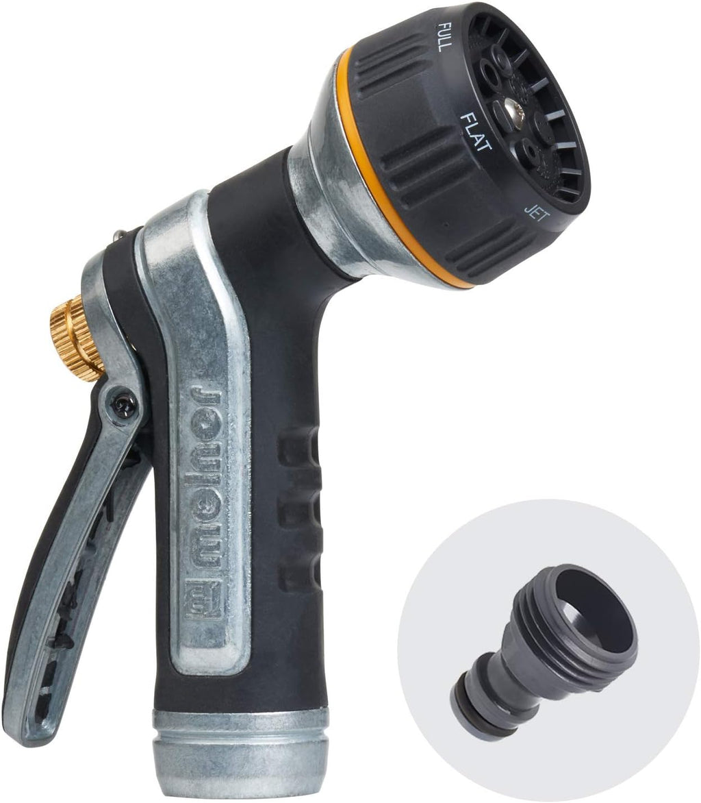65020-AMZ Metal Multi-Pattern Hose Nozzle with Rear Trigger Grip, 7 Spray Patterns, Heavy-Duty Metal Construction