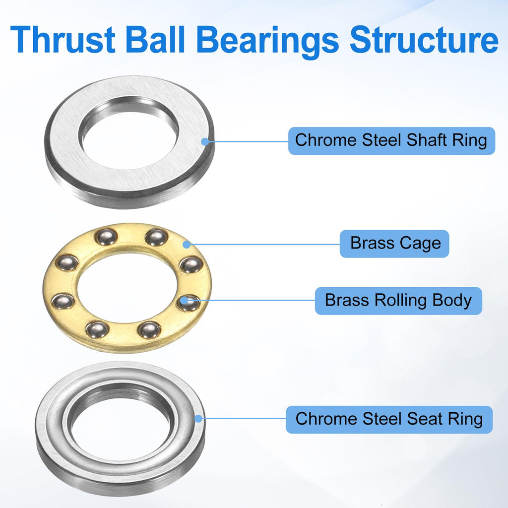 uxcell 10Pcs F6-11M Thrust Ball Bearings 6mm Bore 11mm OD 4.5mm Thick
