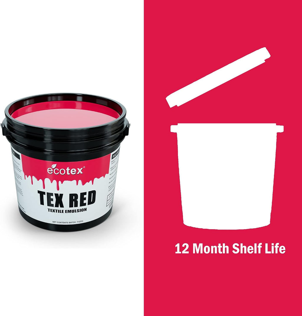 Ecotex Tex-Red Pre-Sensitized Screen Printing Emulsion, Photo Emulsion,Qt | Premixed And Pre-Sensitized Photo