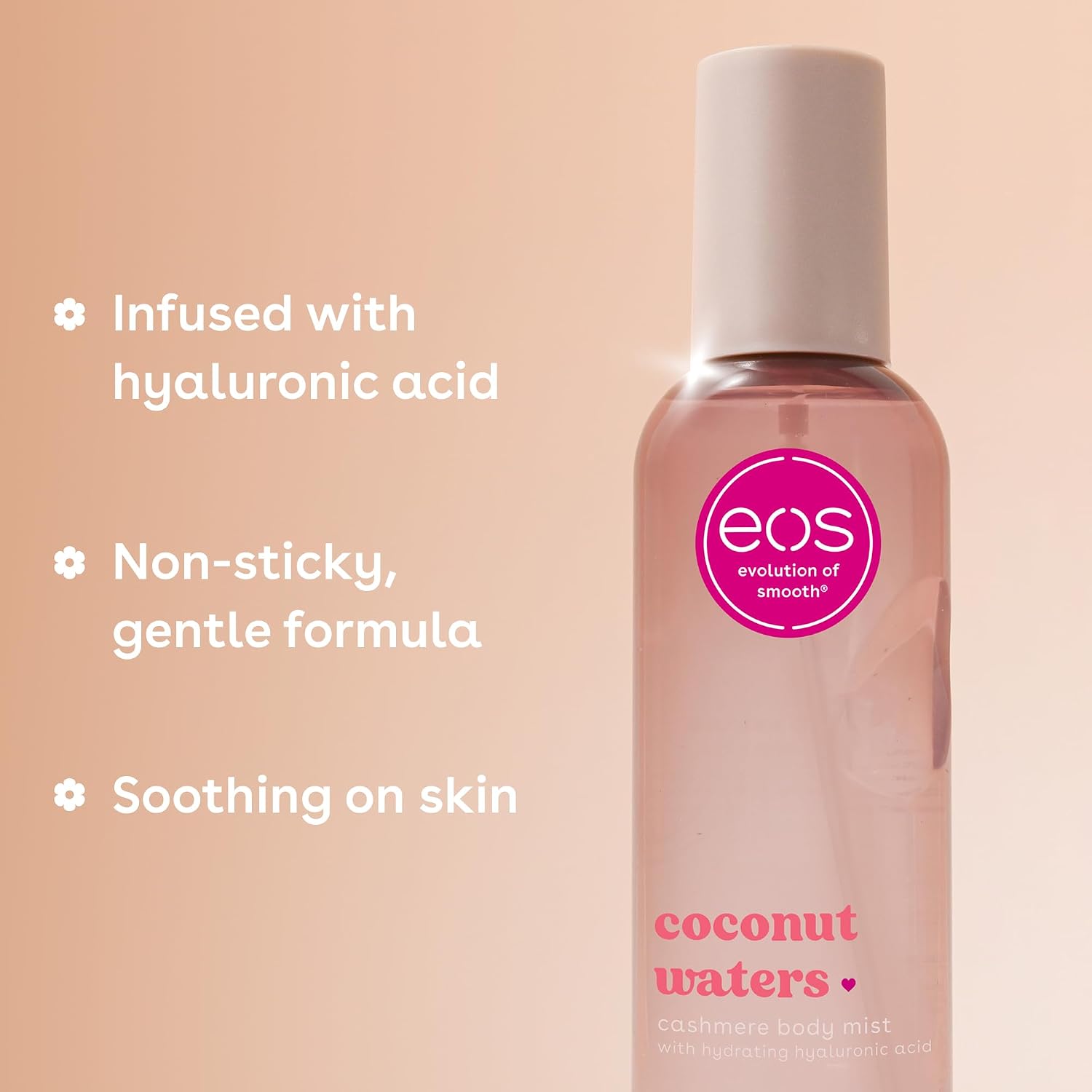 Cashmere Body Mist, Coconut Waters, Body Spray for Women, Hair Mist, Coconut Perfume, Moisturizing, Hyaluronic Acid