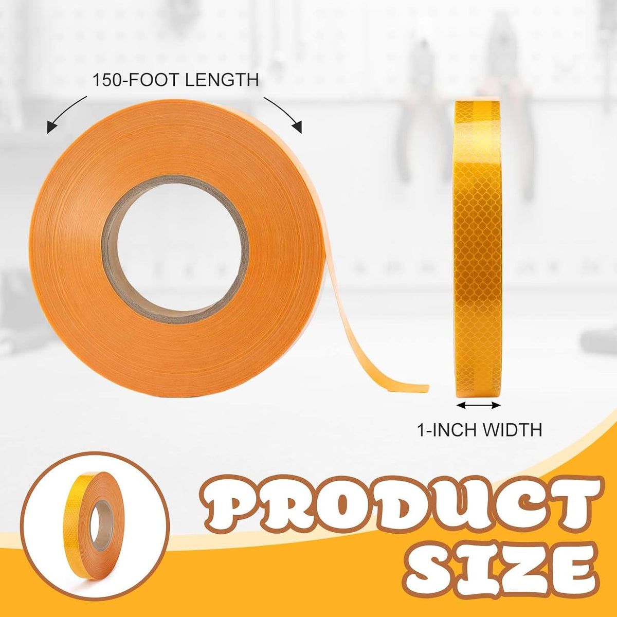 1 Roll School Bus Reflective Tape, Reflective, 1 Inch X 150 ft