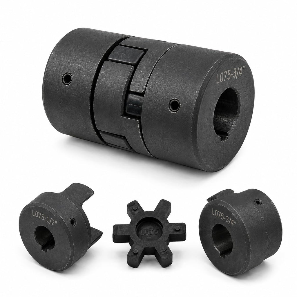 1/2" to 3/4" L075 Flexible L-Jaw Shaft Coupling Set