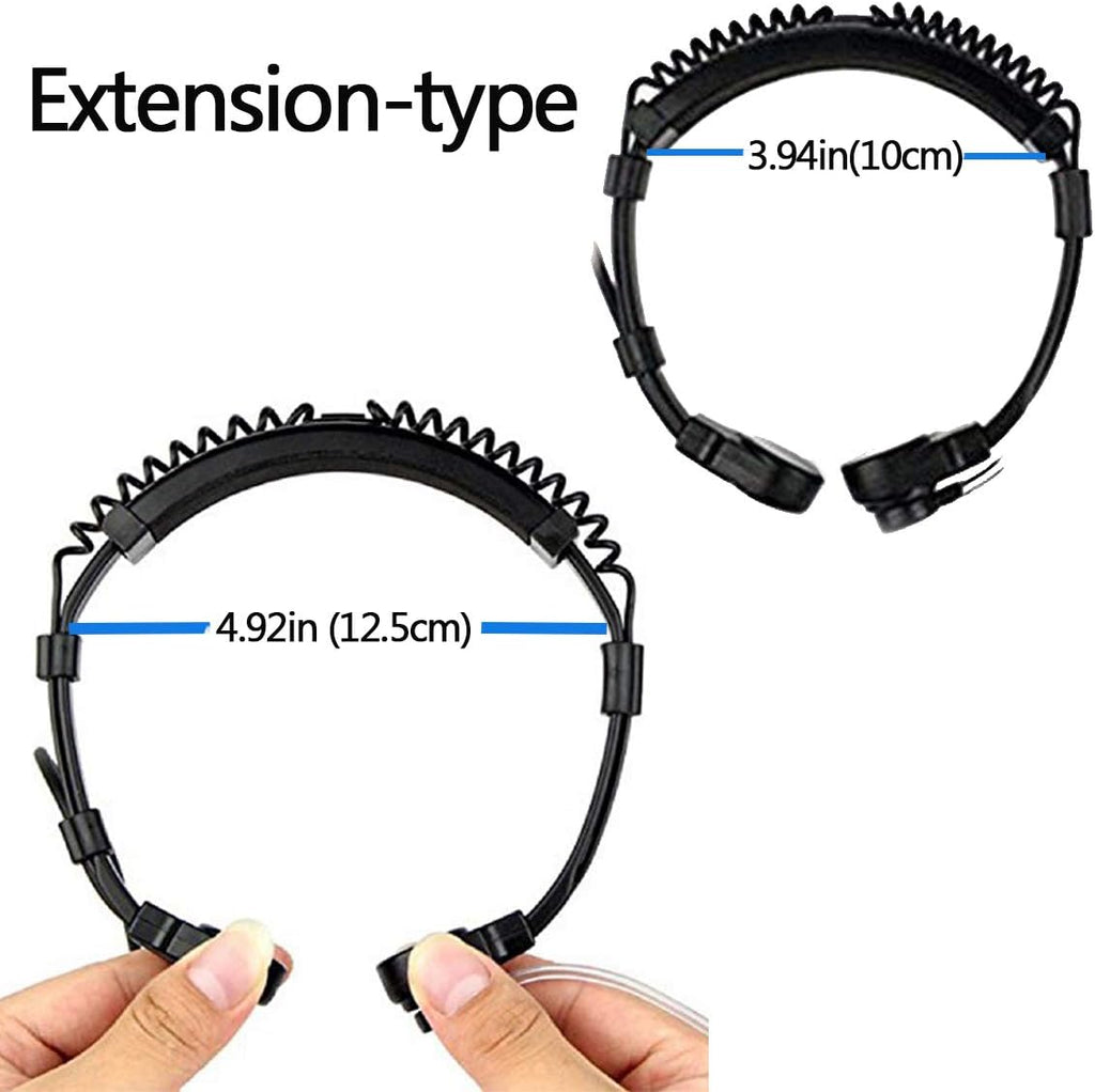 Adjustable Throat Mic, Walkie Talkie Earpiece with Mic 1 Pin 3.5mm | Covert Acoustic Tube Earpiece with PTT Back
