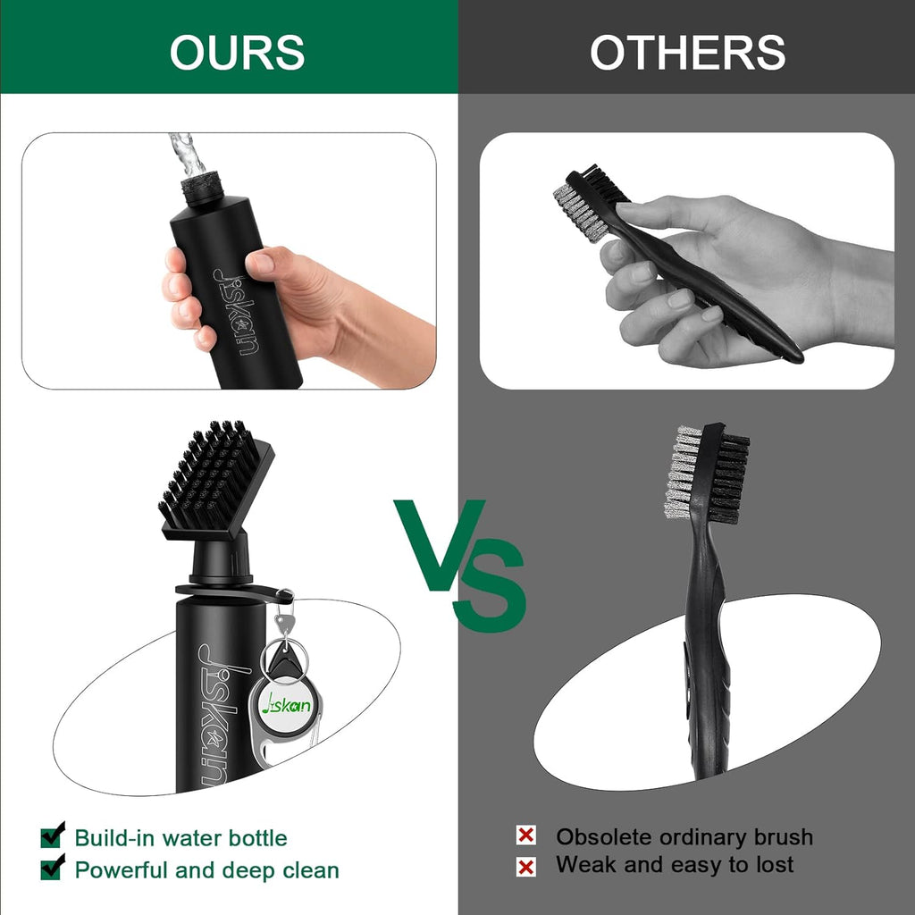 Pro Golf Club Brush Cleaner with Retainer Clip and Squeeze Water Bottle 7.5 Inches Holds 4 Ounces of Water