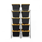 MonsterRAX 2-Pack 5-Tier NSF Bin Rack for 27-Gal Totes, Silver
