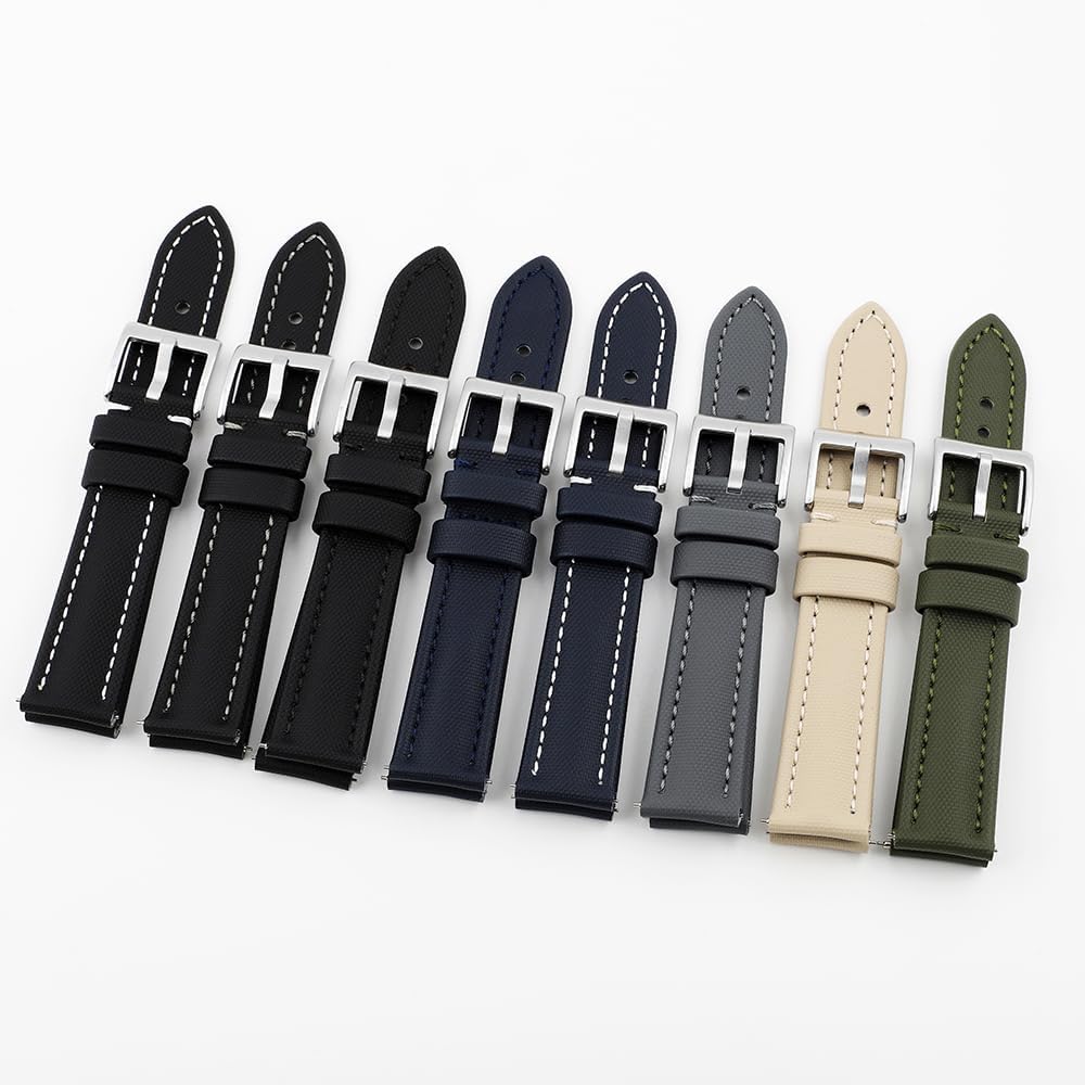 Water Resistant Oxford Fabric Watch Strap 18mm 19mm 20mm 22mm Sailcloth With Leather Back Lining Quick Release Watch