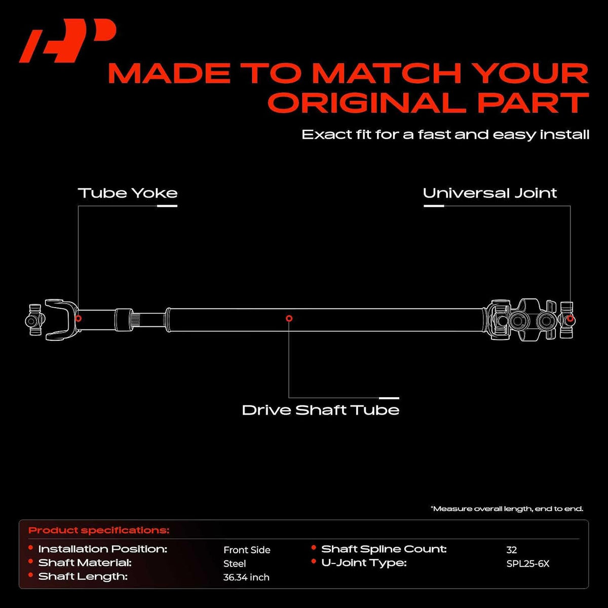 A-Premium Front Drive Shaft Assembly Compatible with Chevrolet, GMC