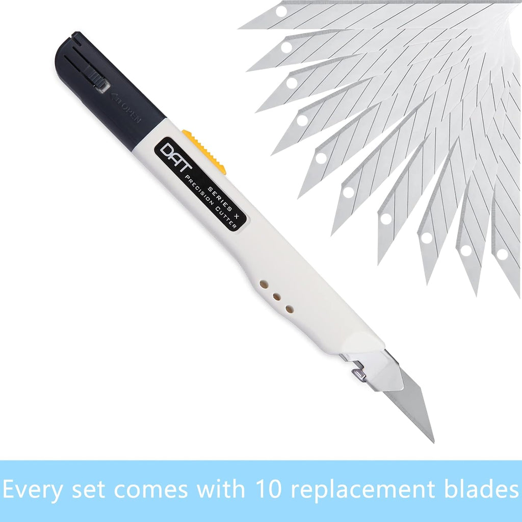Utility Knife, DAT Series-X Portable Box Cutter, Fine Point Arts and Crafts Blade for Precision Cutting, with 10
