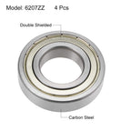 uxcell 6207ZZ Deep Groove Ball Bearings Z2 35mm X 72mm X 17mm Double Shielded Carbon Steel 4pcs