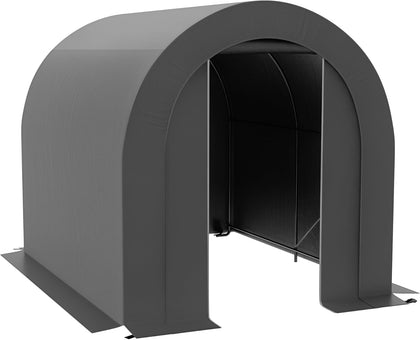 6' x 8' Garden Storage Tent Waterproof Heavy Duty Shed Gray | Galvanized Metal Frame, Portable Outdoor Storage Shed