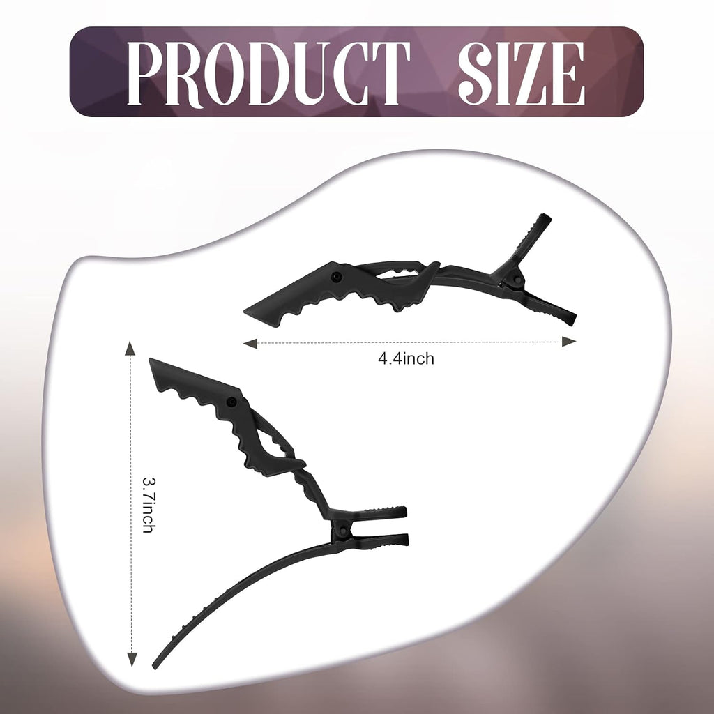 80 Pack Alligator Wide Teeth Hair Sectioning Clips for Women Home Styling (Black)
