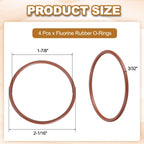 MECCANIXITY 4Pcs AS-134 O-Rings, 1-7/8" ID 2-1/16" OD 3/32" Width, Brown