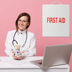 First Aid Kit with Lock 3 Shelf Wall Mount Medicine Cabinet White
