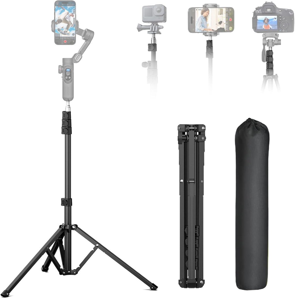 1.7M Complete Camera Tripod for Smartphones Camera Gimbal Stabilizers w/ 0.44m ~1.7m Aluminum Alloy Lighting Stand(T20)