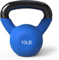 Neoprene Coated Cast Iron Kettlebells 5-30LB Set, Solid Weight Set with Wide Grip Handle and Flat Bottom, Ideal for