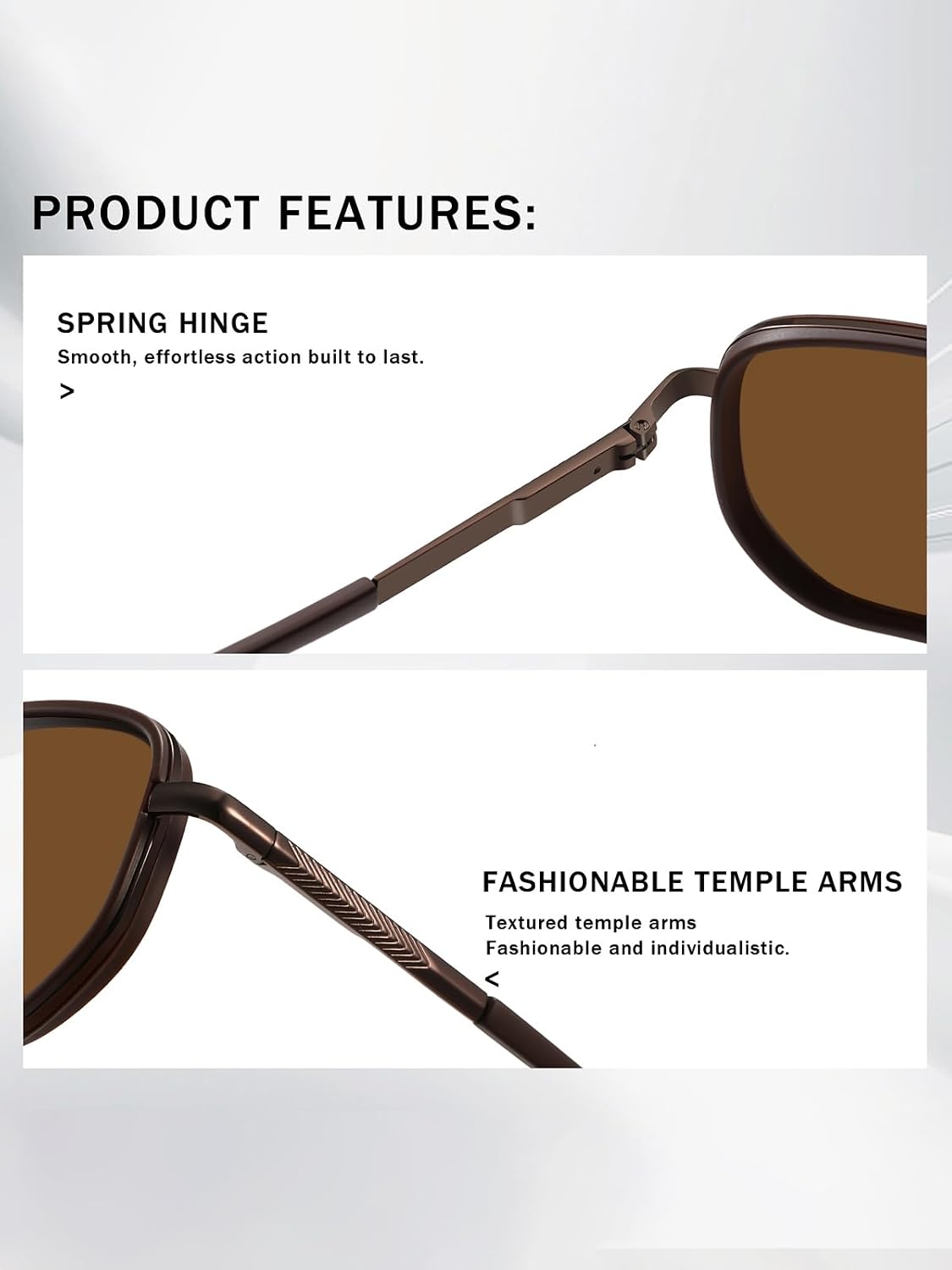 Women's Square Aviator Sunglasses, Polarized UV400 Protecion | Retro Frame Shades, Small-Medium Fit, Driving, Beach