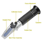 Brix Refractometer with ATC, Dual Scale - Specific Gravity & Brix, Hydrometer in Wine Making and Beer Brewing