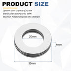 uxcell 8 Sets AXK2035 Thrust Needle Roller Bearings with Washers, ID 20mm