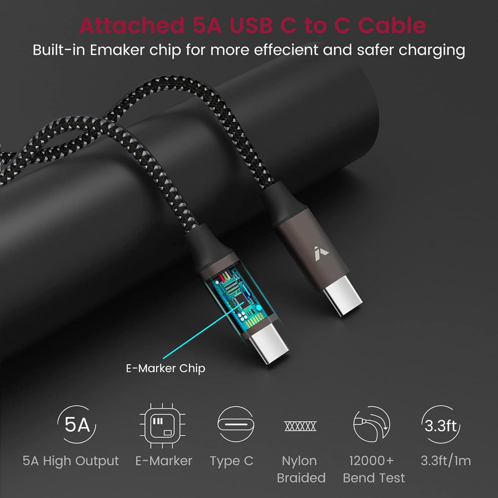 Super Fast Type C Car Charger [73W Turbo], Fast Adaptive 55W 45W PPS/PD&QC3.0 USB C Car Adapter[Super Fast Charging
