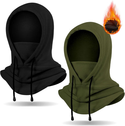 Winter Balaclava Ski Mask: 2 Pack Fleece Hood Hat Warm Face Cover | Balaclava Face Mask for Men Women for Cold