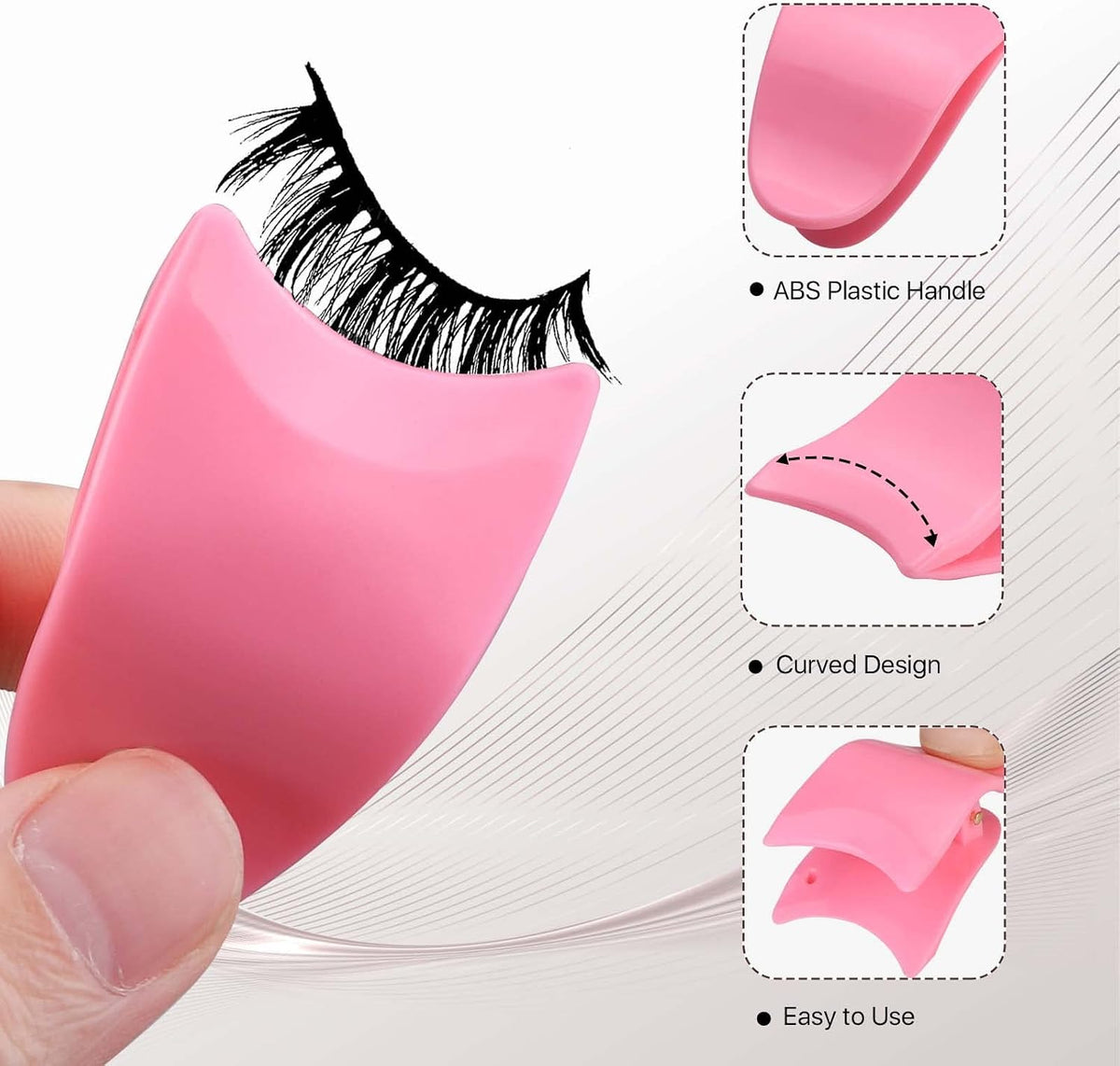 Eyelash Applicator Tool 35mm Width Lash Applicator Clip, 1PCS Eyelash Tweezers for False Lashes, Pink