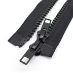 2PCS #5 30 Inch Two Way Separating Jacket Zippers for Sewing Black