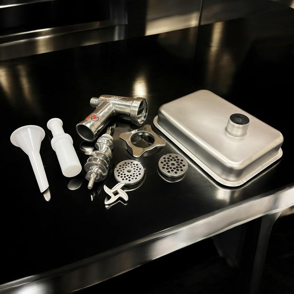 22 SS CCA Complete #22 Stainless Steel Meat Grinder Attachment | Complete Meat Grinder Attachment for #22 Power Hub