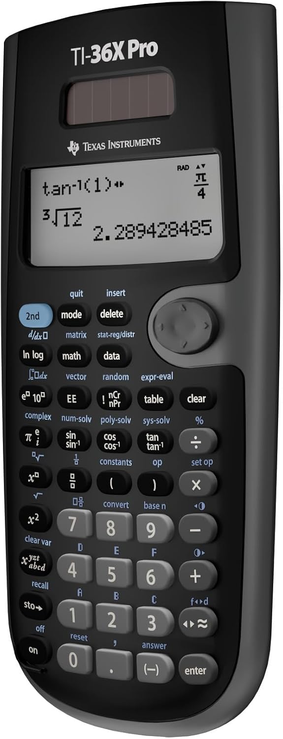 TI-36X Pro Engineering/Scientific Calculator | 9.7 Inch | Black. | Higher-level math & science functionality;