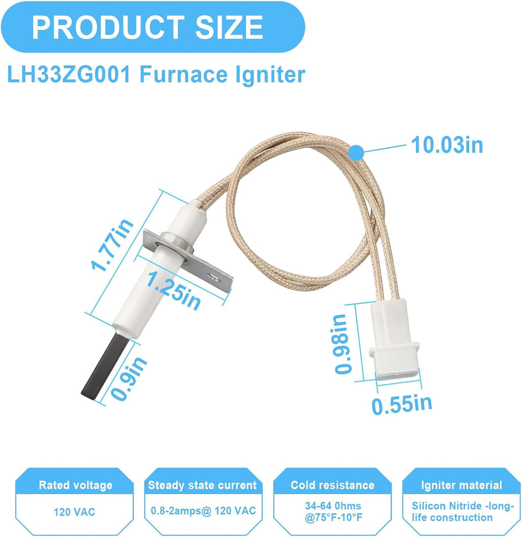 LH33ZG001 Hot Surface Ignitor Compatible With Carrier Bryant Payne Furnace