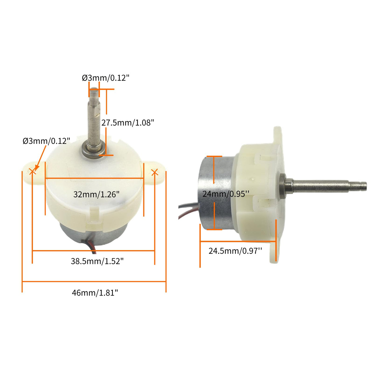 CHANCS Small DC Gear Motor 6V 9RPM Shaft 27.5mm DC 12V 8RPM Low Speed for DIY Ferris Wheel Electric Advertising Light Box Motor