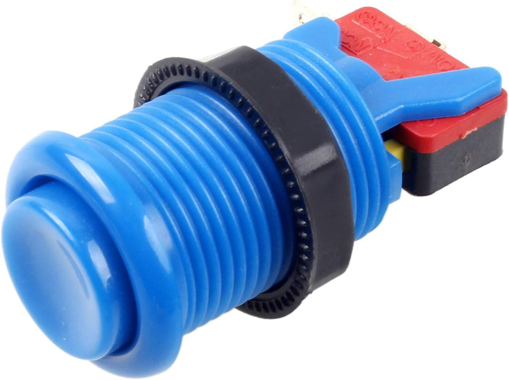 6X American Style Standard Arcade Buttons Switchable Happ Type 30mm Push Button 3/16" Terminal for Jamma Mame Kit