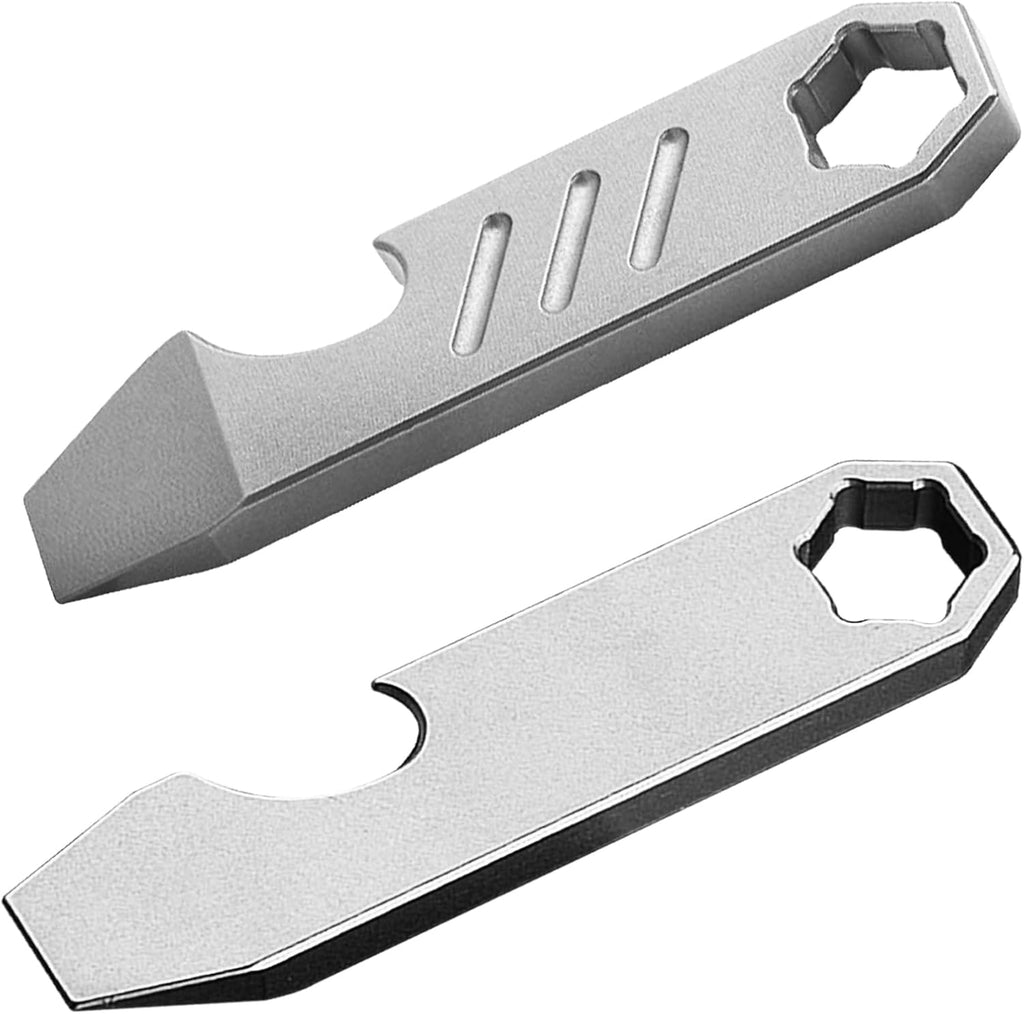 Titanium Mini EDC Pry Bar Tool, Pocket Prybar with Bottle Opener | Multi-tool Scraper Opener, Portable Pocket