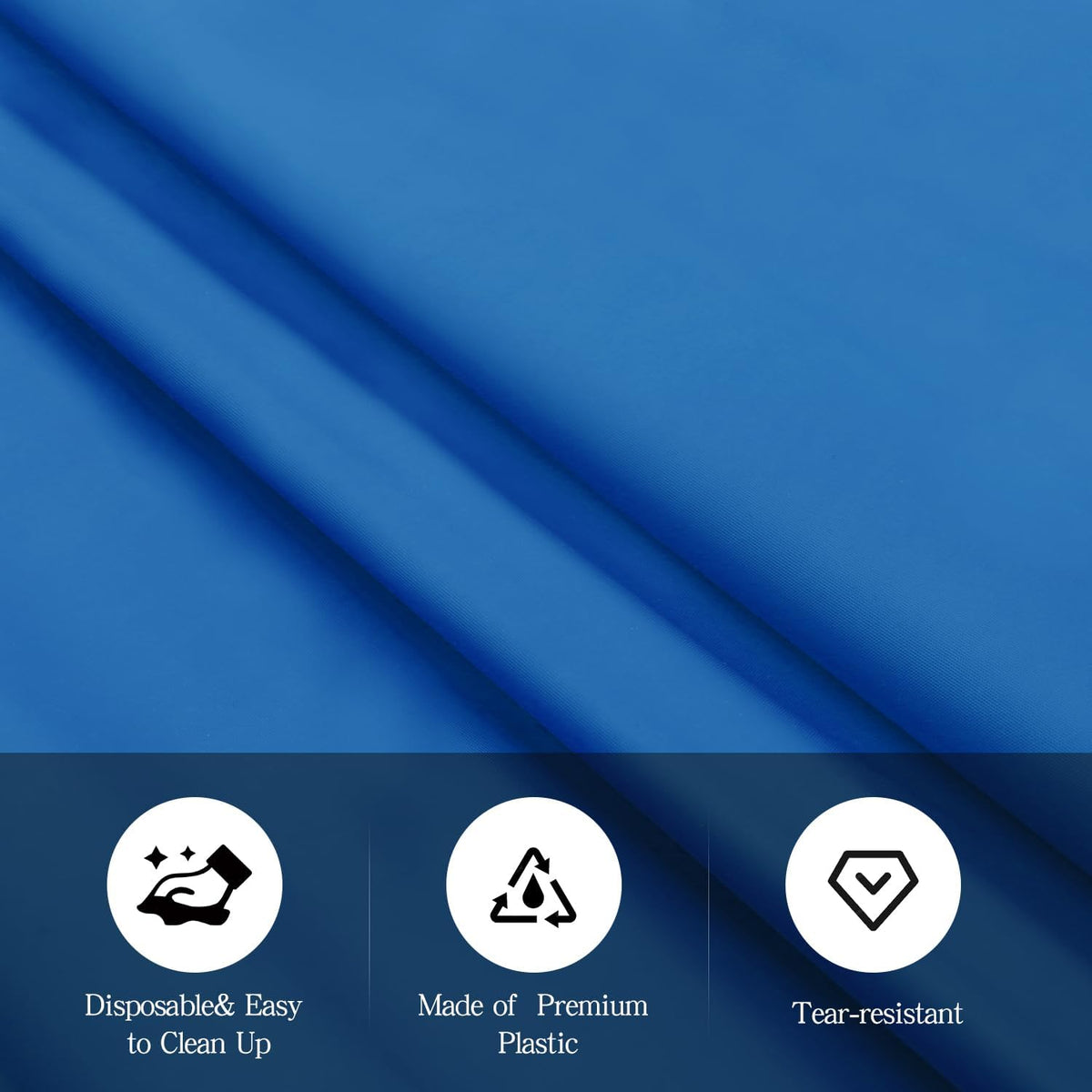 Royal Blue 6 Pack Plastic Table Cloth 54" x 108", Disposable Tablecloths Rectangle Table Cover, Plastic Tablecloths